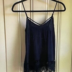 Women's Navy Blue Button-Up Shirt